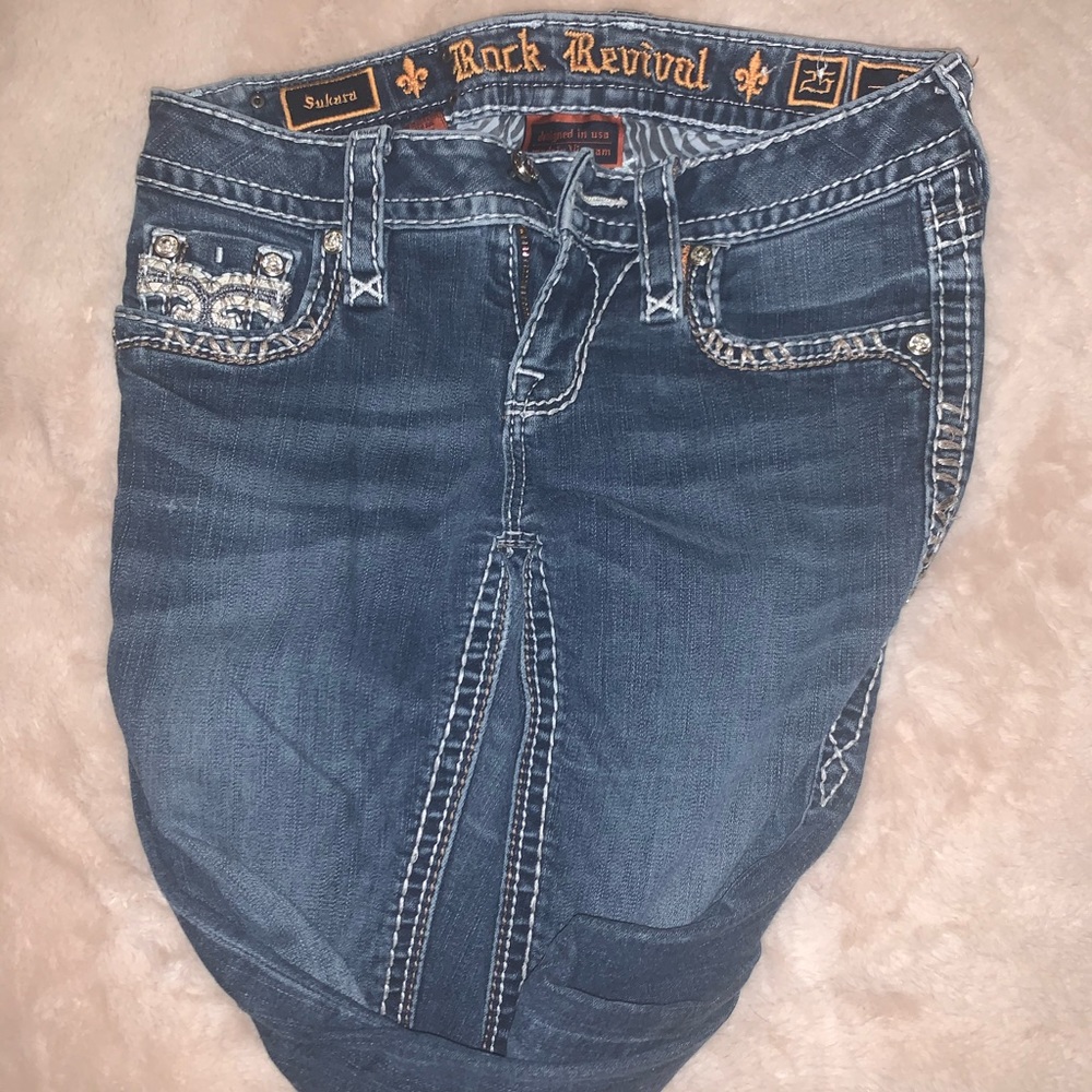 Rock revival jeans size 25 mid-rise straight